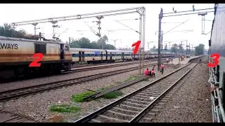 3 Trains Parallel Run | Heavy Rail Traffic in Delhi | Rare Capture | Indian Railways