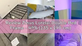 Review Zinus Lorelai Double Bed Frame - 4ft6 (135 x 190 cm) - 14.2'' Height - Metal Bed Base with St