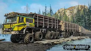Road Train • Long Logs | MOD | #snowrunner #ps5