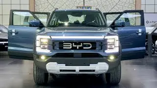 First-Look! 2024 BYD SHARK DMO (Atlantis Grey) - Plug-In Hybrid Pickup | Exterior & Interior Details