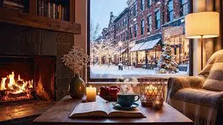 Silent Snowfall Café Jazz 🔥 Warm Fireplace Atmosphere for Serious Focus