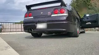 R33 GT-R RB26 exhaust 排気音　reimax　等長フロントパイプ　SARDキャタライザー　fujitsubo チタンマフラー