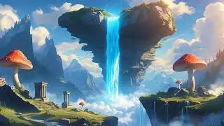 Whimsical Waterfall Ambience 🎶 Soothing Anime Visuals and Soft Piano Music