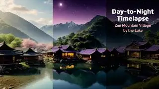 Tranquil Asian Mountain Village: Day to Night Timelapse for Sleep & Meditation