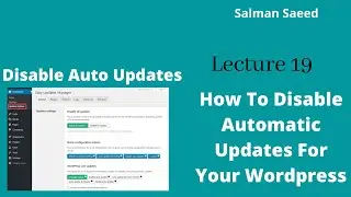 How to Disable Automatic Updates in WordPress Using Free Plugin in Hindi or Urdu