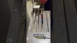 Pouring an electrical solder into 1kg bars #moltenmetal #work #sn100c