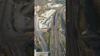 Drone shoht top view railway line #railwayline#rail#drone#topview#beautiful#naturephotography