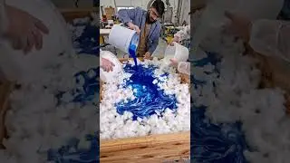 8 Seconds 😱 Cotton + Silicone Water Turned Into a Luxury Table#art #carpenter #diytable #viral