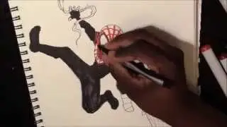 Speed drawing ultimate spiderman (Miles Morales)