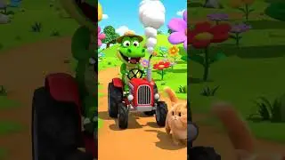 Crocodile Riding Tractor! 🐊🚜 | Funny 3D Animal Cartoon #Shorts