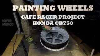 How to Paint Motorcycle Wheels with Tires on | Cafe Racer Project