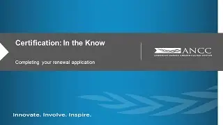 ANCC: Completing your certification renewal application