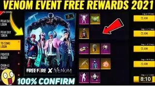 Venom Event Calendar garena free fire  2021