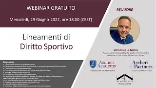 Webinar: Lineamenti di Diritto Sportivo