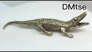 DMtse Brass Powerful Crocodile Decor Statue Figurines for Animal Sculpture Lucky for Collectibles