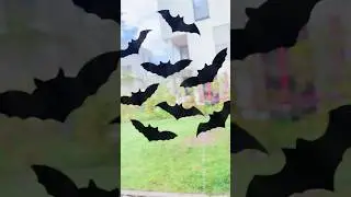 Easy Halloween Decor Ideas👻DIY Sticky BATS with Trash bags🦇 #youtubeshorts #halloween #diycrafts