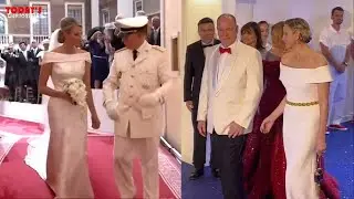 Princess Charlene, Albert after crisis appear dressed similar to wedding