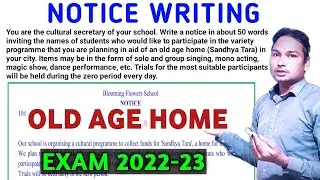 Notice Writing/Old Age Home Notice/Notice 2022-23 Exam/Old Age Home Notice in English/fund raise