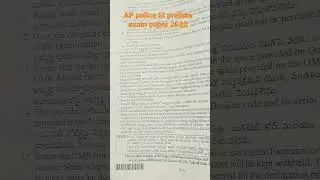 AP Police SI Recruitment prelims exam paper 2023 ,full  video link   