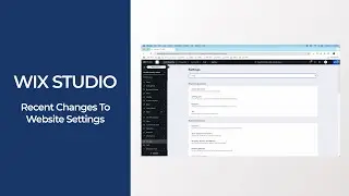 Wix Studio | Recent Changes to Website Settings