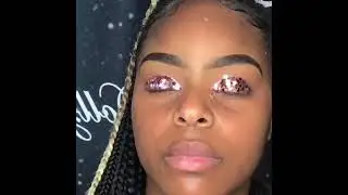 Glitter Cut Crease on Face Model