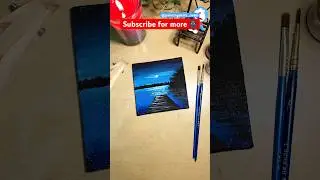 Moonlight reflection Painting 🌚✨ #moon #paintingtutorial #easypainting #shorts #trendingshorts