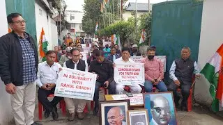 Sit in Protest (Jai Bharat Satyagraha) B.T Road, Imphal Orgd. By Minority, ST, OBC Dept. MPCC.