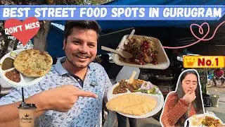 Trying Gurgaon's VIRAL STREET FOOD under ₹500! (Full Day Food Crawl) | Gurugram | @Vegetarian_Couple