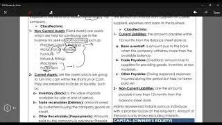 IGCSE Accounting OL - Unit 2: Statement of Financial Position