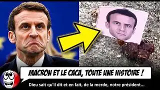 Photos of Macron placed on DOG POOP.