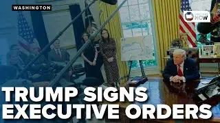 Trump signs executive orders at the White House