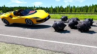 Cars vs Spike Ball - BeamNG Drive