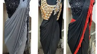 frill sarees🔥🔥 ready to wear 1 one minute  heavy blouse sarees sequence sarees chandni chowk2020