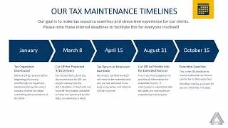 Preparing for Tax Season 4 (Timelines and Submitting Information)