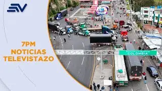 Transportistas de carga pesada de Nariño mantienen bloqueado el puente Rumichaca | Televistazo