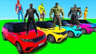 SPIDERMAN TEAM Car Racing Challenge On Road Mega Ramp Spiderman Army CAR Race.