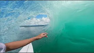 Surfing Glassy Barrels Over Shallow Reef - RAW POV SURF
