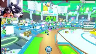 playing pet sim x until new update also watching alphagg