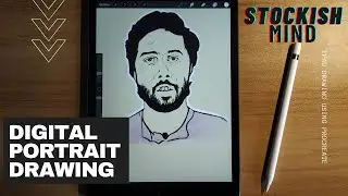 How to Draw Digital Portrait using Procreate on IPAD | @STOCKISHMIND Drawing | soupart
