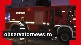 Incendiu puternic într-o garsonieră din Piatra-Neamţ, 60 de persoane evacuate din bloc