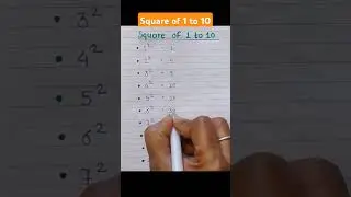 Square of 1 to 10#squaretrick #square #maths #education #tricks @smartlearningbf3ep