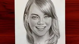 Drawing Emma stone with pencil