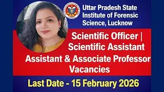 Government Jobs 2026 | UPSIFS Lucknow Scientific Officer & Professor Vacancies | Apply now #jobs