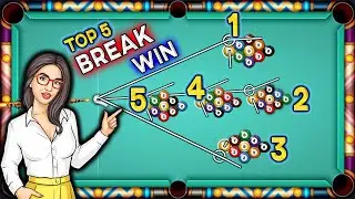 Top 5 Break Win 9 Ball Pool Trick Shots 🙀 1 Shot=Win 8 ball pool