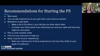 Personal Statements for Medical, Dental, PA and other Health Professional School/Programs