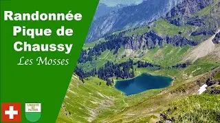 Randonn&eacute;e au Pic Chaussy depuis le Col des Mosses avec le lac de Lioson dans les Alpes Vaudoises
