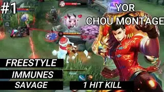 CHOU MONTAGE #1 - 1 HIT KILL , FREESTYLE , ESCAPE , IMMUNE, SAVAGE, 1vs5 || MLBB