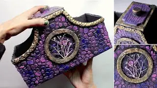How to Make Vintage Style Jewelry Box/Organizer | DIY Cardboard Storage Box with Lid | Handmade Box