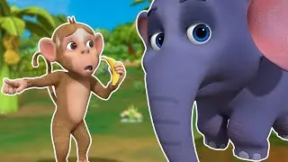 एक मोटा बंदर घूमने चला | Ek Mota Bandar | Best Hindi Nursery Rhymes - Zappy Toons