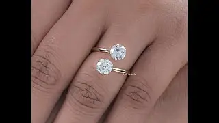 OEC Round Diamond Two Stone Bypass Engagement Ring @Dvik-Jewels